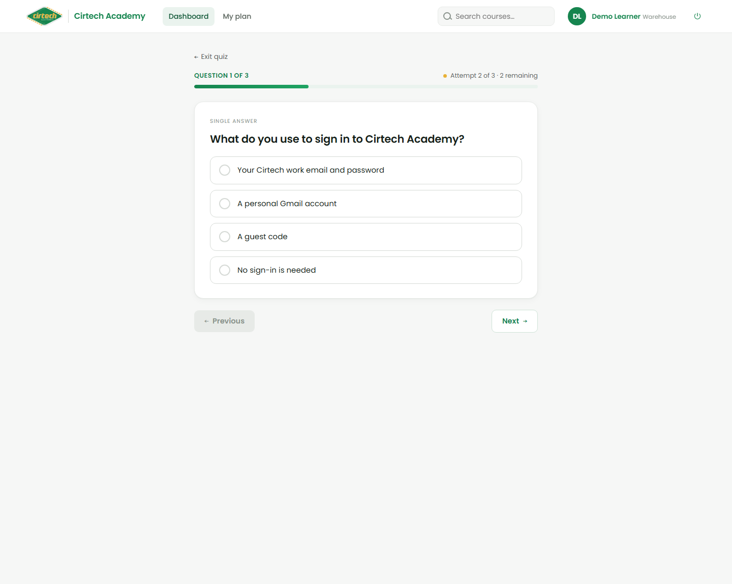 A knowledge-check question.